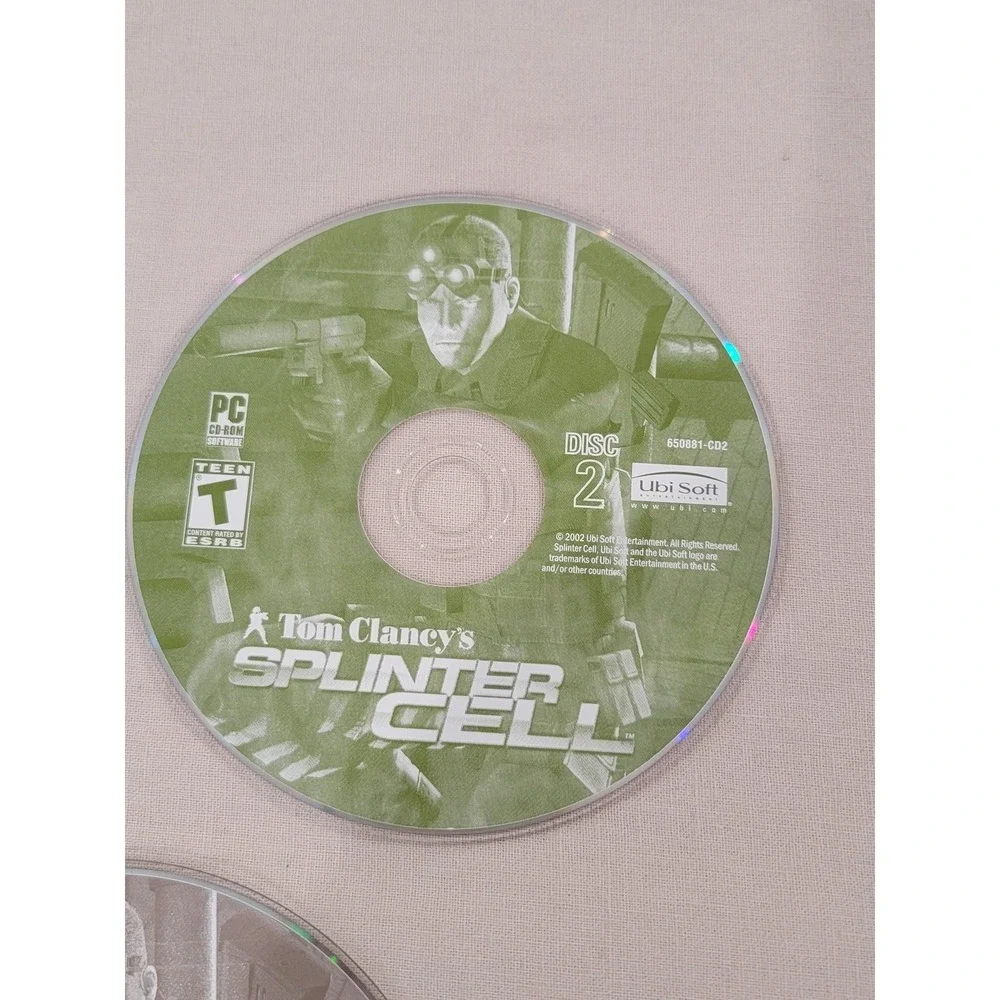 Tom Clancy's Splinter Cell PC CD-ROM Software 3-Disc Set Ubisoft Stealth‎ Action